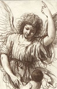 Francesco Bartolozzi (1727-1815) After Guercino- Etching, Angel Talking to Child