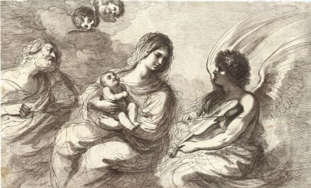 Francesco Bartolozzi (1727-1815) After Guercino- Etching, Holy Family