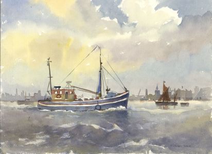 Sydney Vale FRSA - Mid 20th Century Watercolour, Boat in a Harbour