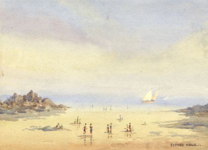 Sydney Vale FRSA - Mid 20th Century Watercolour, Figures on a Beach