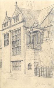 English School 1849 Graphite Drawing - Study of an Abbey