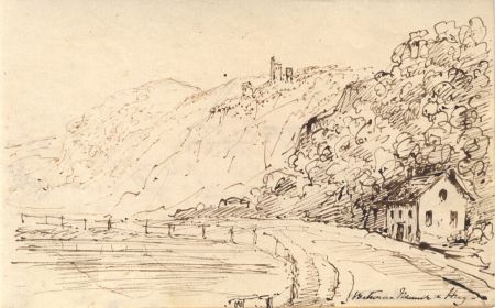 English School Mid 19th Century Pen and Ink Drawing - Landscape