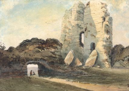 W.H.S. - 1830 Watercolour, Castle Ruins