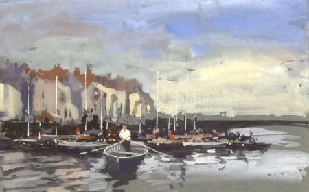 William Norman Gaunt (1918-2001) - Watercolour, Harbour Scene