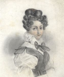 Egerton Estate 19th Century Charcoal Drawing - Portrait of a Lady