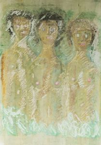 Carl F Hodgson - Vibrant Contemporary Silkscreen, Standing Female Nudes