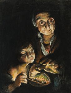 Mid 20th Century Mixed Media - Woman and Child