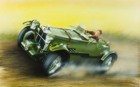 Ron Flawn - Signed 1985 Gouache, Vintage Motorcar