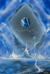 Signed 2005 Mixed Media - Abstract Blue