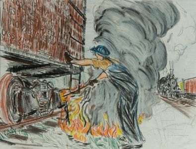 Mid 20th Century Mixed Media - Steam Engine