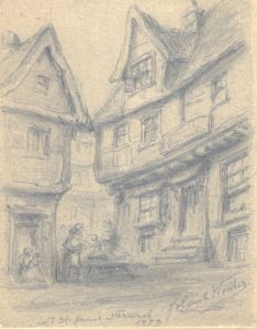 Holmes Winter (1851-1935) - 1873 Graphite Drawing, Near St James' Church