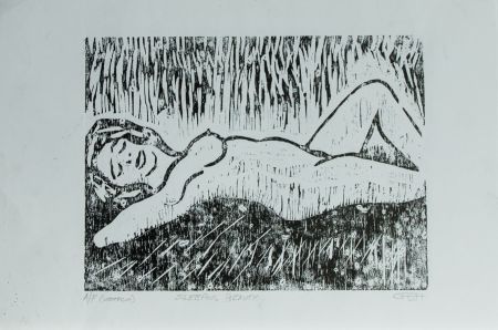 Carl F Hodgson - A Pair of Contemporary Woodcut, Sleeping Beauty I & II