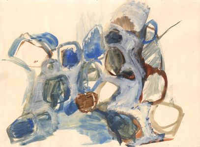Birgit Skiold (1923-1982) - Mid 20th Century Gouache, Abstract Form