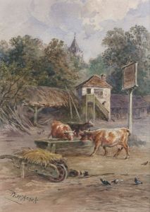 W.W. Acock - Signed Late 19th Century Watercolour, Farmyard Scene