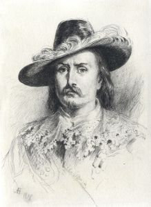 John Adam Houston RSA (1812-1884) - Pen and Ink Drawing, Officer of the Watch