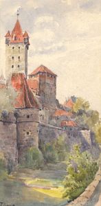 F. Livesay - 1895 Watercolour, Nuremberg