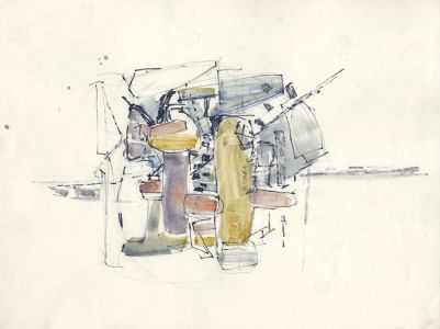 Birgit Skiold (1923-1982) - Watercolour, Abstraction