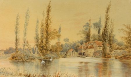 School of David Hall McKewan - 19th Century Watercolour, Iffley Mill, the Thames