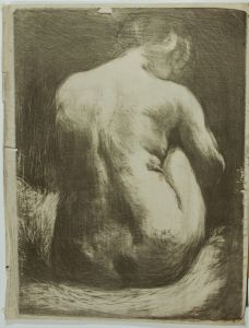Louise C. Blair (b.1958) - Large Contemporary Linoprint, Hunched Nude
