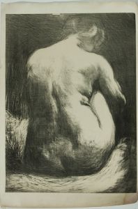 Louise C. Blair (b.1958) - Large Contemporary Linoprint, Hunched Nude