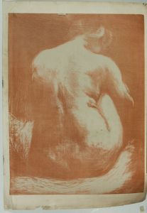 Louise C. Blair (b.1958) - Large Contemporary Linoprint, Hunched Nude