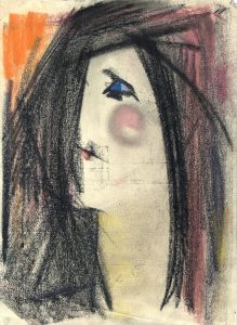 Gilbert Adams FRPS (1906-1996) - Pastel, Expressionist Head Study