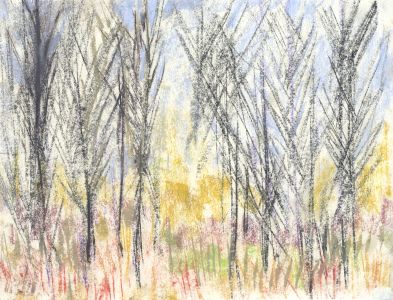 Gilbert Adams FRPS (1906-1996) - Pastel, Abstracted Forrest Landscape