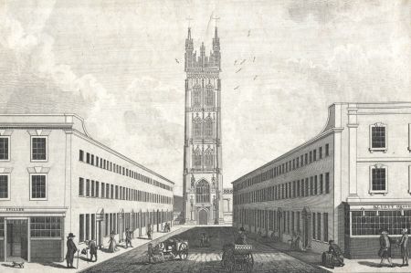 A. Marsingall - 1791 Engraving, Tower of St Mary Magdalen's Church, Taunton