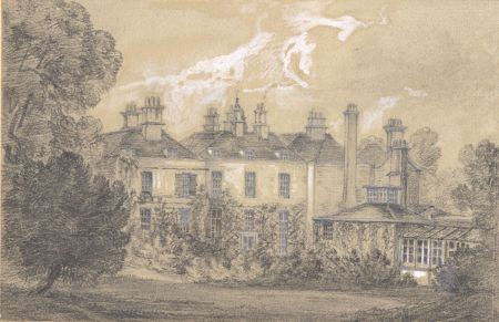 English School c.1850 Graphite Drawing - Pembury Cottage