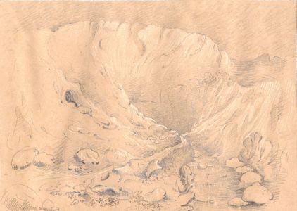 1836 Graphite Drawing - Vaucluse from near the Fountains
