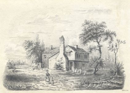 C.H. Jr Jr - English School 1832 Pen and Ink Drawing, House View