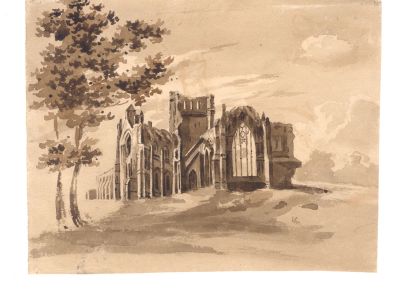 English School c.1850 Watercolour - Castle Ruins