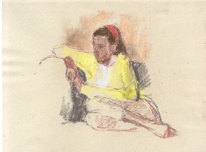 Maurice Feild (1905-1988) - Pastel, Portrait of Girl, Seated