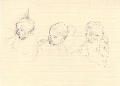 Maurice Feild (1905-1988) - Charcoal Drawing, Portraits of a Baby