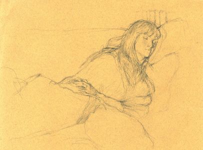 Maurice Feild (1905-1988) - Charcoal Drawing, Portrait of a Sleeping Woman