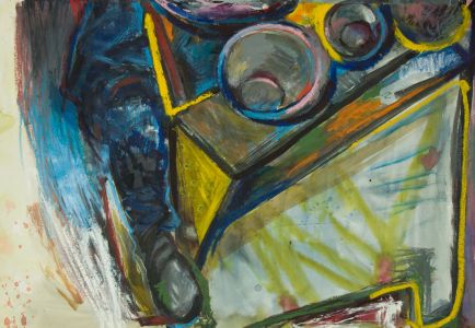 Brian Liddle - Large Contemporary Mixed Media, Abstract Seated Figure