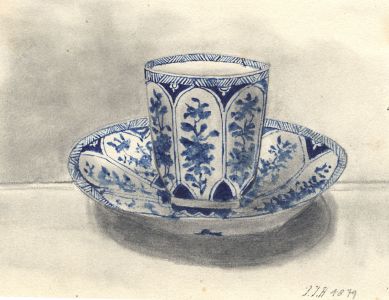 Jean Jacques Haakman - 1879 Watercolour, Study of a Teacup