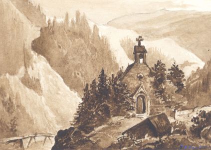 Jean Jacques Haakman - Late 19th Century Watercolour, Chapel in a Landscape
