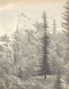 Jean Jacques Haakman - Late 19th Century Watercolour, Alpine Landscape with Ruin