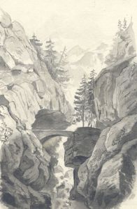 Jean Jacques Haakman - Late 19th Century Watercolour, Alpine Landscape