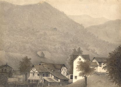 Jean Jacques Haakman - Late 19th Century Watercolour, Buildings in a Landscape
