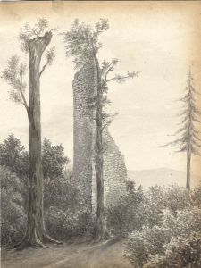 Jean Jacques Haakman - Late 19th Century Watercolour, Trees and Ruin