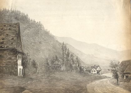 Jean Jacques Haakman - Late 19th Century Watercolour, Houses in a Landscape