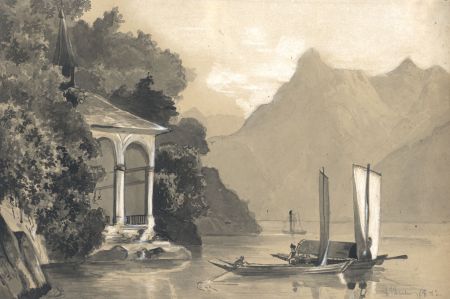 Jean Jacques Haakman - 1872 Watercolour, River Landscape