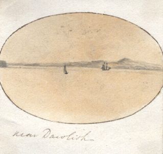 M. S. Jeffs - Fine Miniature Early 19th Century Pen and Ink Drawing, Nr. Dawlish