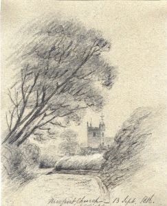 M. S. Jeffs - Fine 1816 Pen and Ink Drawing, Norfolk Church