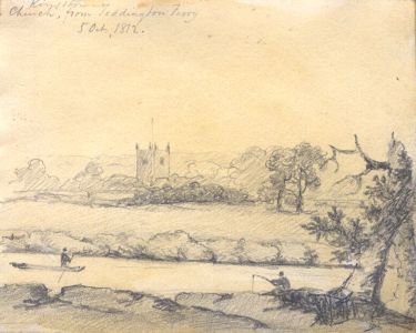 M. S. Jeffs - Fine 1812 Graphite Drawing, Kingston Church