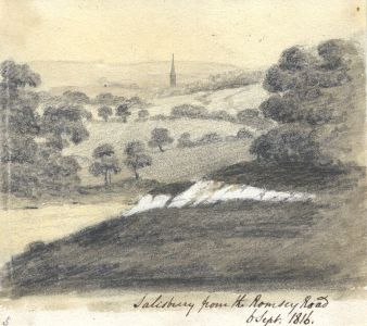 M. S. Jeffs - Fine 1816 Graphite Drawing, Salisbury