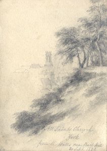 M. S. Jeffs - Fine 1824 Graphite Drawing, All Saints Church, York