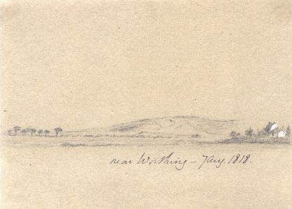 M. S. Jeffs - Fine 1818 Graphite Drawing, Landscape near Worthing